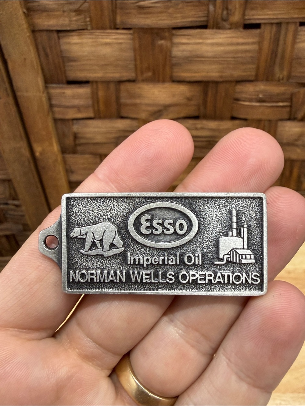Imperial Oil Norman Wells Operations Metal Key Tag - Silver